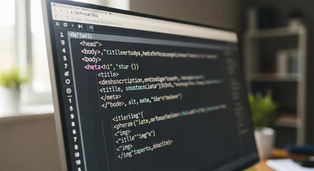 Illustration des éléments techniques de l'optimisation SEO on-page